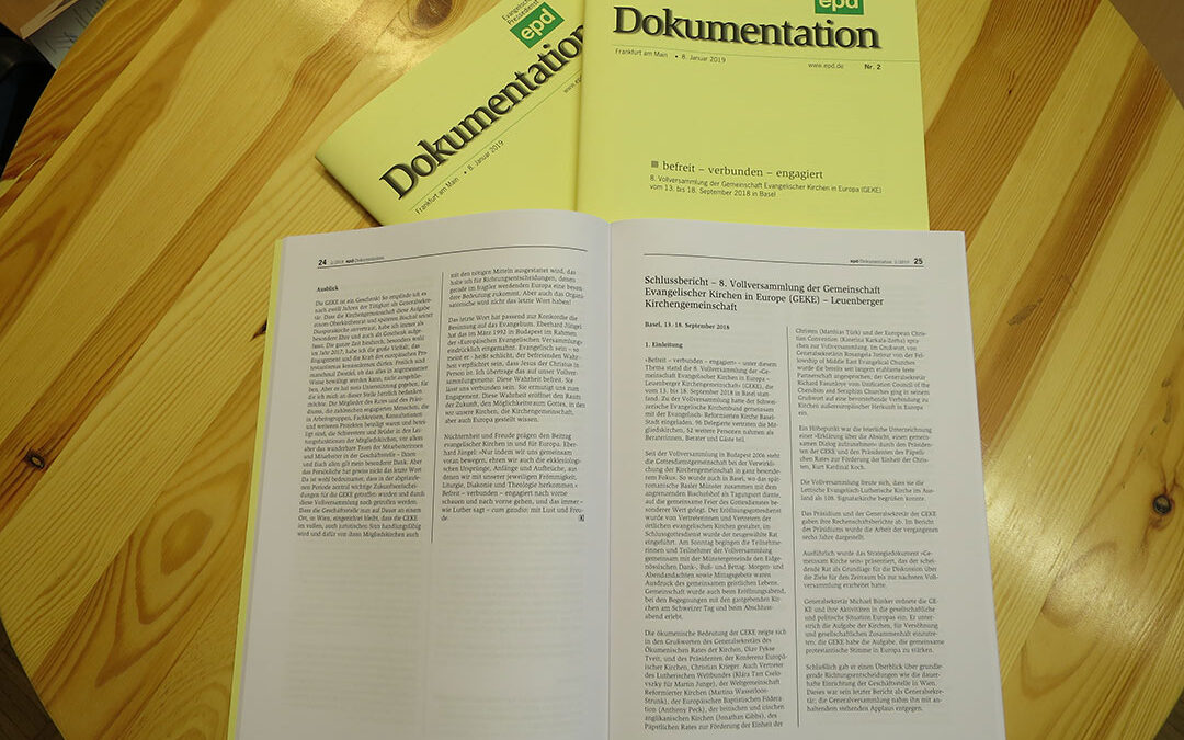 epd-Dokumentation zur Vollversammlung in Basel erschienen